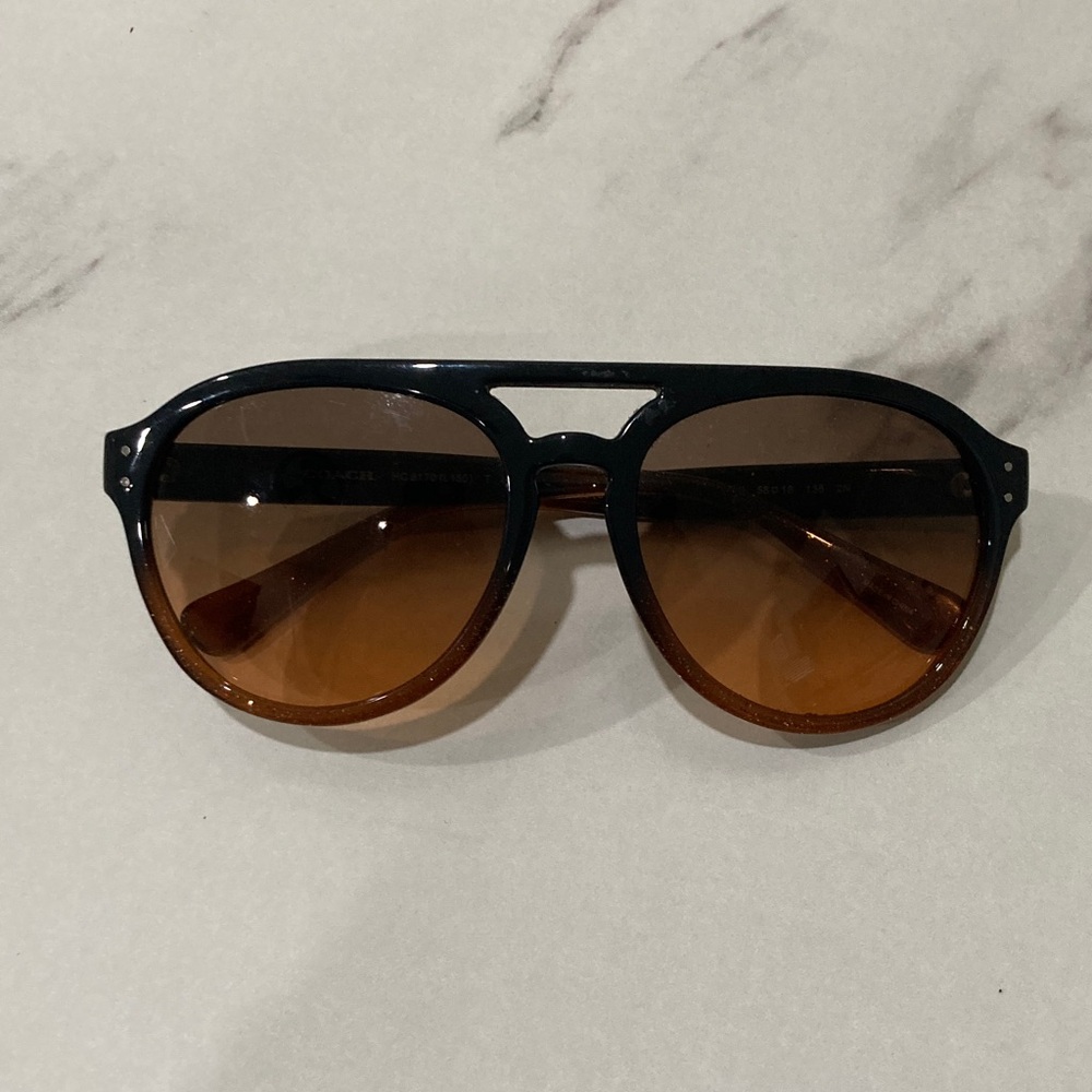 Coach Men's Pilot Sunglasses - Black & Brown